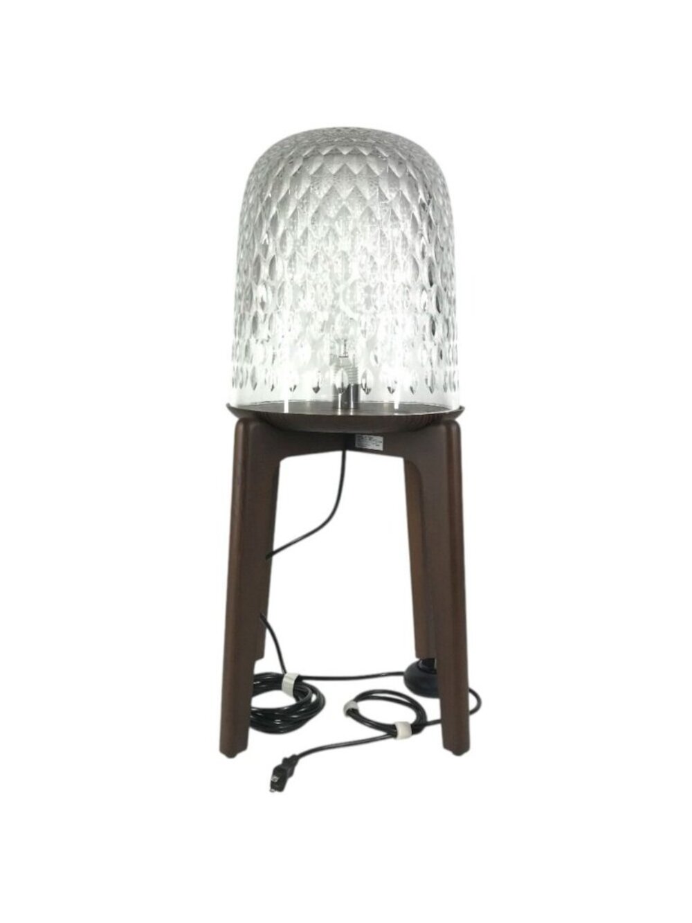 Hermes Table Lamp with Legs Interior Saint Louis Folia Glass Clear